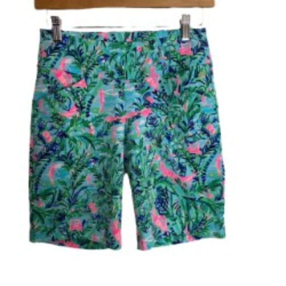 Lilly Pulitzer Luxletic Reid Blue Horizon Par Fection Golf Shorts 00